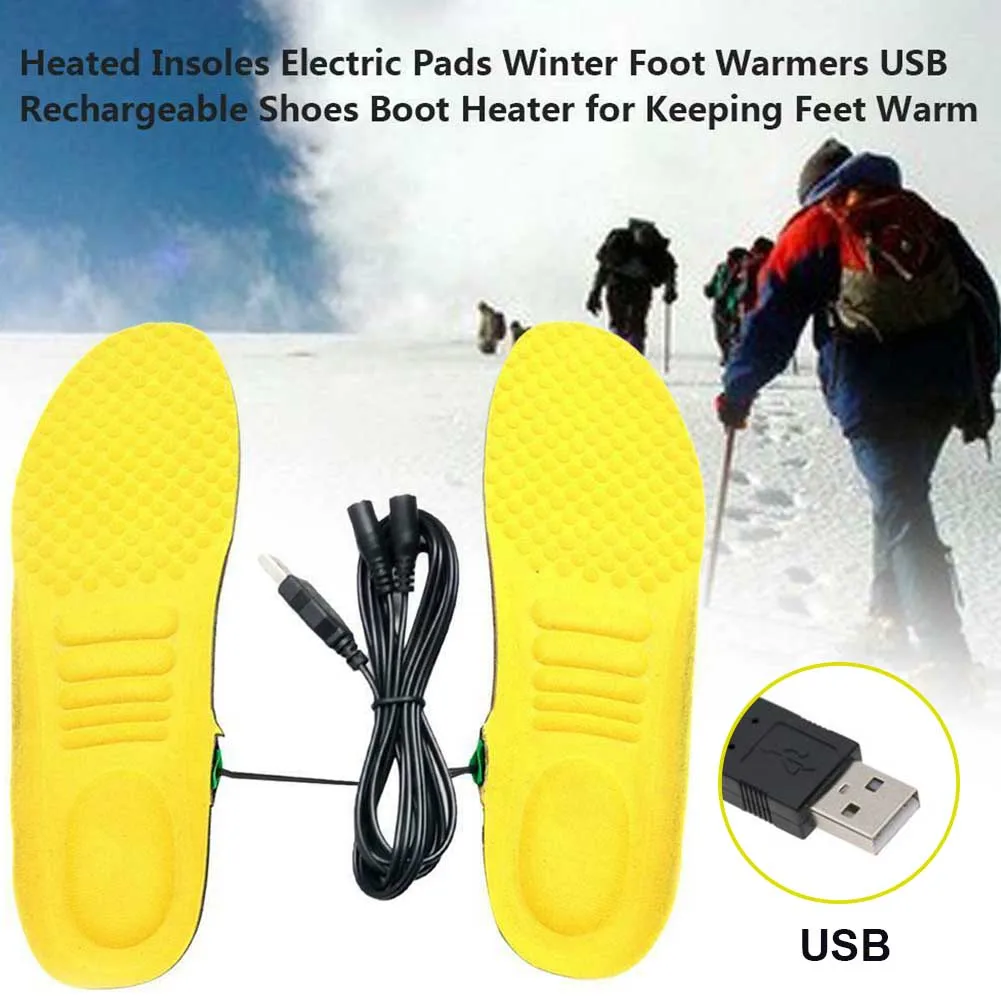 1 пара, зарядка через usb, грелка для ног, для катания на велосипеде, спортивная мягкая, для катания на лыжах, электрическая, удобная, с подогревом, стелька, термальная, зимняя, для кемпинга, для улицы