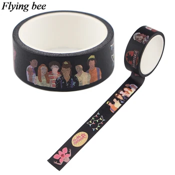 

Flyingbee 15mmX5m TV SHOWS Paper Washi Tape Cute Adhesive Tape DIY Scrapbooking Sticker Label Funny Tape X1053