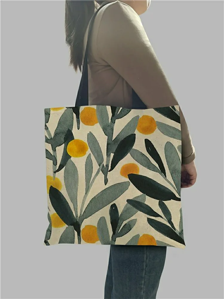 Linen Tote Bag Women Handbags Eco Linen Foldable Tote Bags for Female Shopping