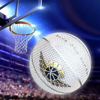 

9th Standard Size Reflective Basketball Training Smooth/Slip Grip/Slippery Glowing Holographic Basket Ball Increase Handling