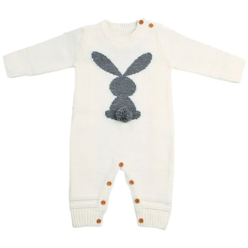 Baby Autumn Rompers Sets Newborn Rabbit Baby Jumpsuit Overall Long Sleevel Baby Boys Clothes Knitted Girls Baby Casual Clothes