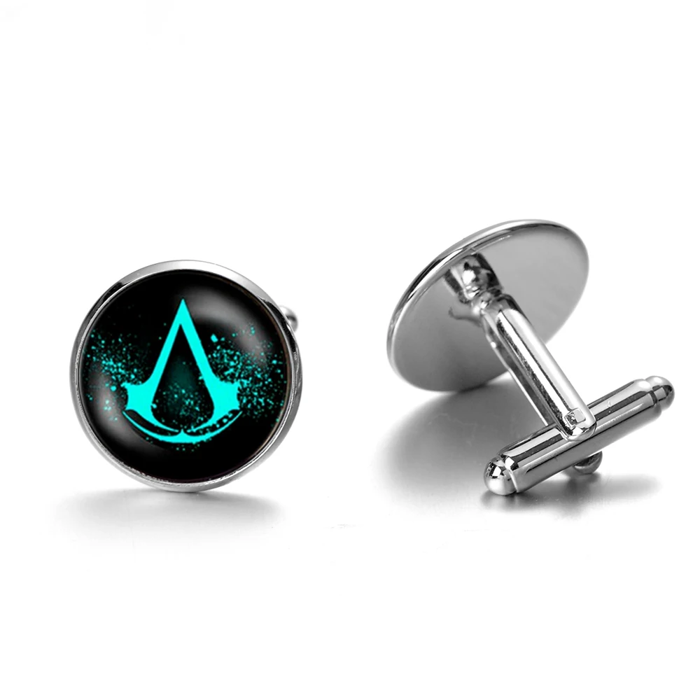 Style 3 SONGDA модные Assassins Creed Запонки Высокое качество стекло время драгоценный камень круглые запонки пуговицы Панк мужские рубашки костюм манжеты аксессуары - Окраска металла: Style 3