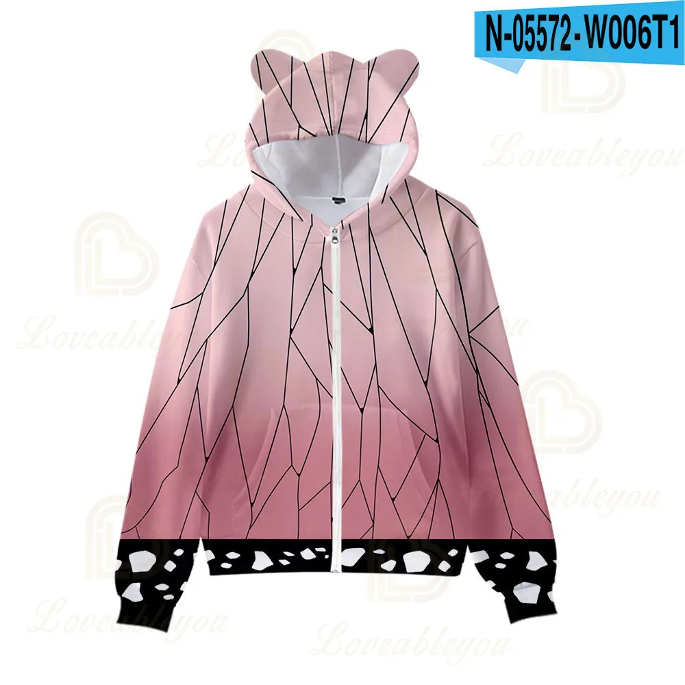 

Autumn New Women Girls Bomber Zipper Jacket Demon Slayer Kids Cosplay Casual Streetwear Hip Hop Coat Men Clothing Size XXS-4XL