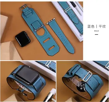 

Series 5/4/3/2/1 Luxury Cuff Leather Band For Apple Watch Iwatch Strap Link Bracalet With Metal Classic Buckle 38/40mm/42/44mm