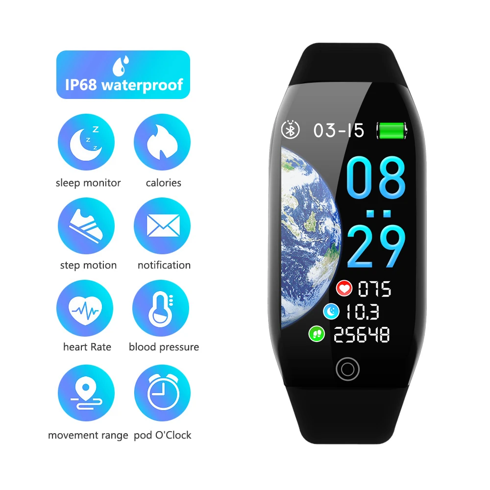 Спортивный смарт- браслет для мужчин и женщин GPS трекер Bluetooth пульт