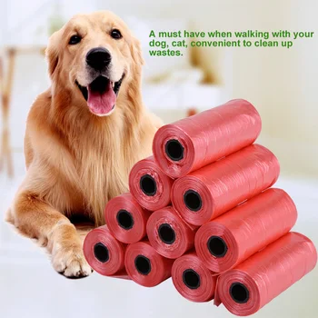 

10 Rolls/150Pcs Plastic Pet Dog Waste Bags Durable Trash Household Cleaning Rubbish Bags Kitchen Trash Garbage Bags 33 * 22cm