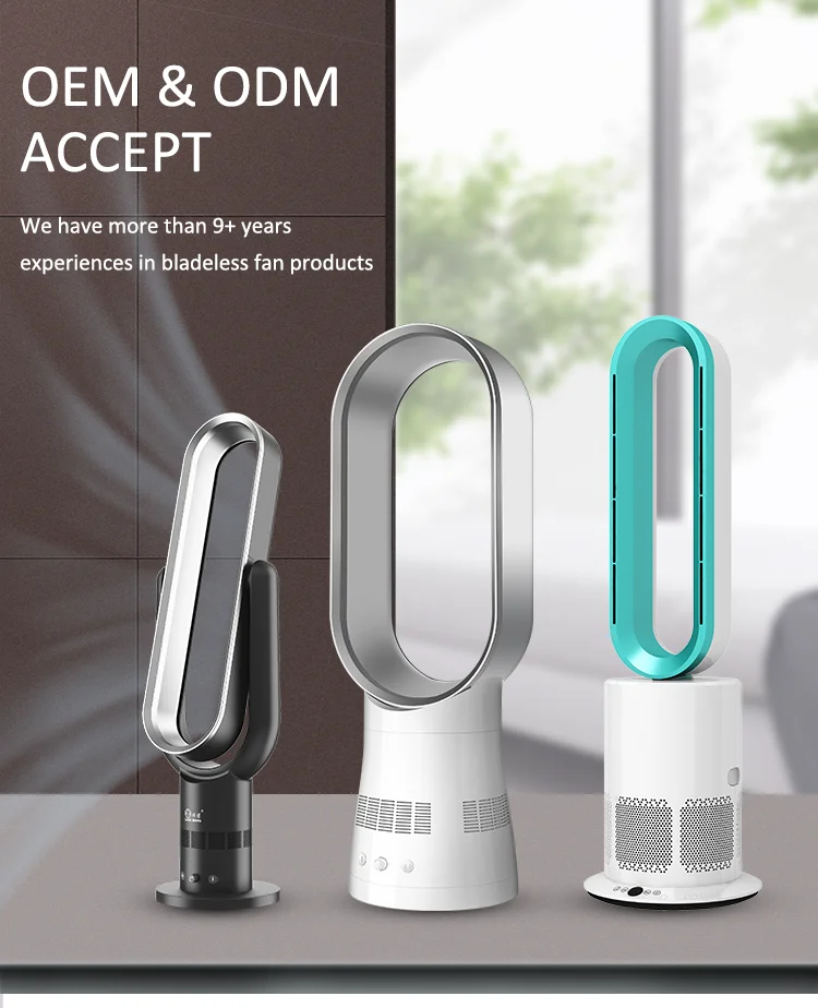Super Quiet Smart 220V Bladeless Fan Hot Cold Hepa With Air Purifier