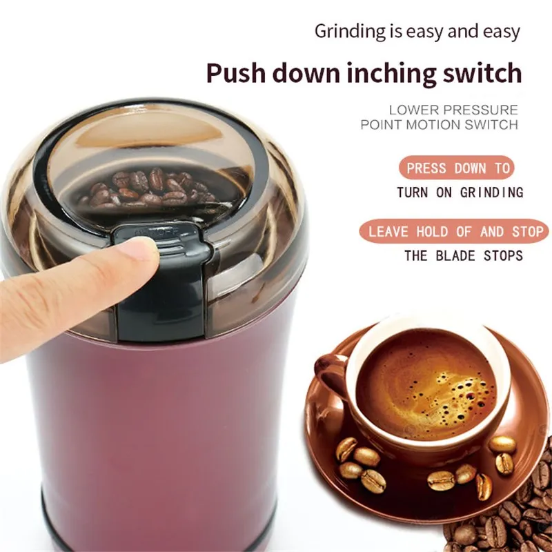 High Power Electric Coffee Grinder Kitchen Cereal Nuts Beans Spices Grains Grinder  Machine Multifunctional Home Coffee Grinder - AliExpress