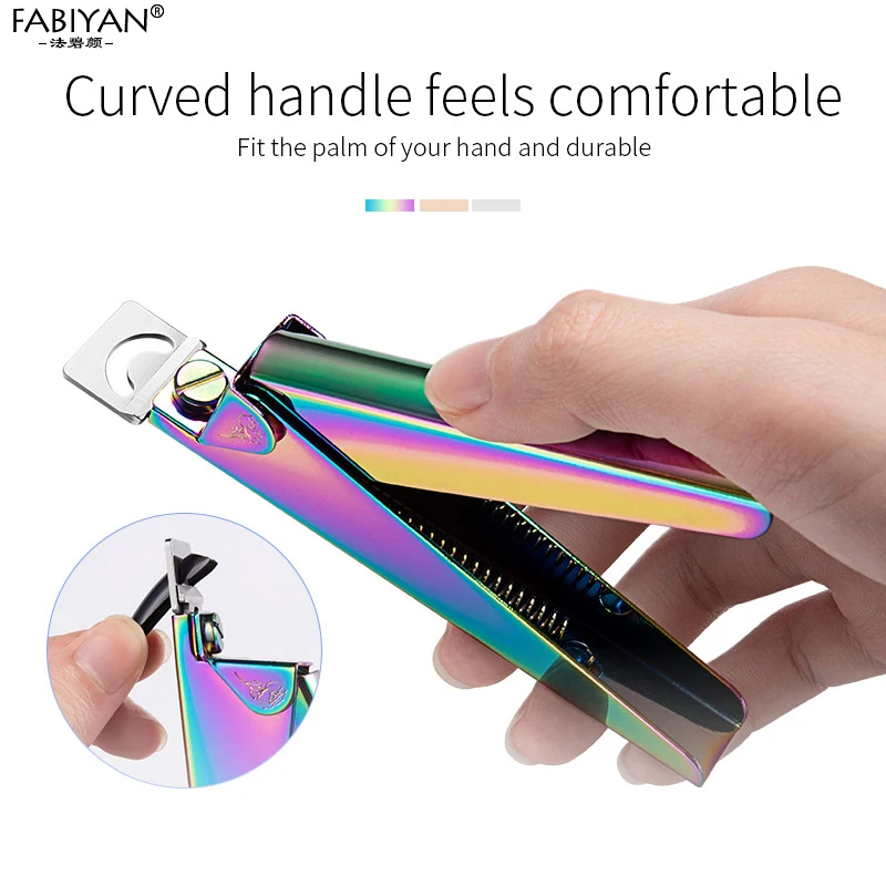 Rainbow Nail Art Clipper Edge Cutters Trimmer False Nail Tips Scissor Stainless Steel Manicure Tools
