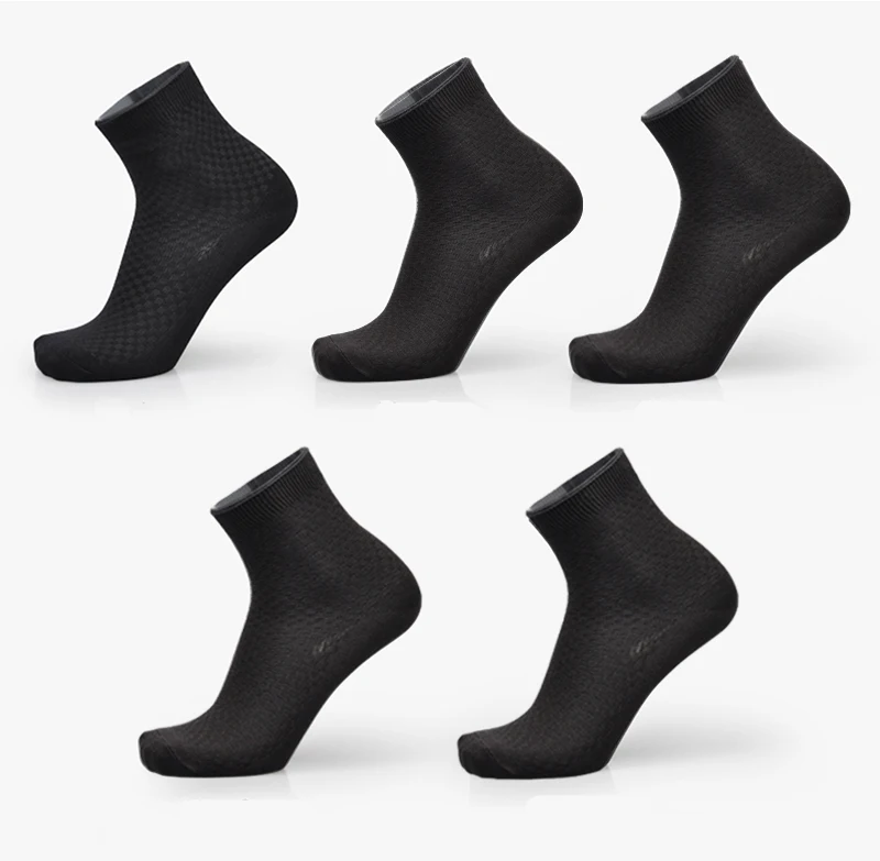 Новая горячая распродажа повседневные рабочие OL деловые клетчатые полосатые двойные штифты мужские носки Высокое качество 10 шт =(5 пар) хлопковые носки Размер 39-45 - Цвет: YM-5pairblack