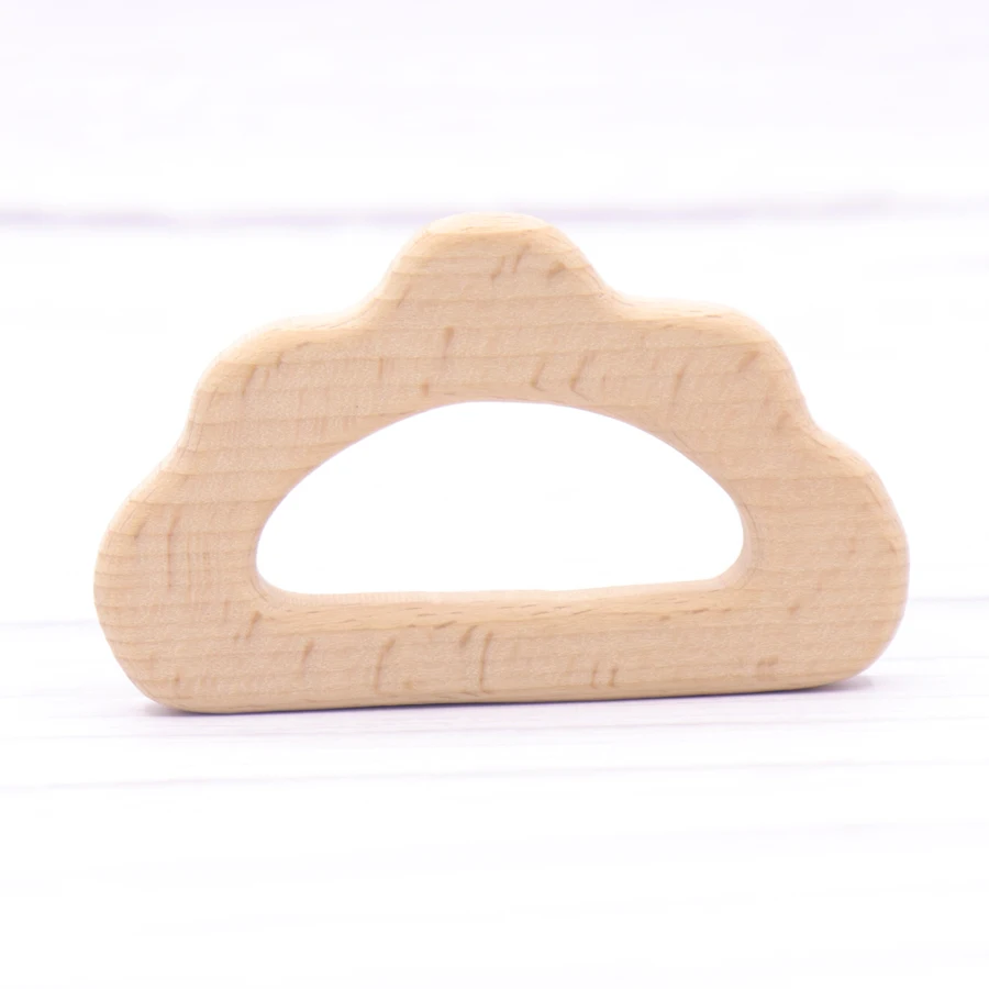 1pcs Baby Animal Natural Beech Teething Wooden Teether Rodent Flowers Clouds Tiny Rod   Pendant For Pacifier Chain  Products