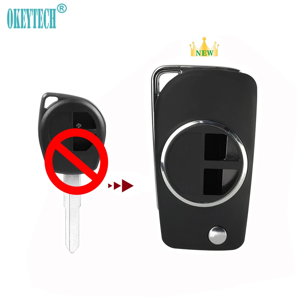 

OkeyTech 2 Buttons Modified Folding Remote Car Key Shell For Suzuki Swift SX4 Alto Vitara Ignis Jimny Splash Flip Key Case Cover