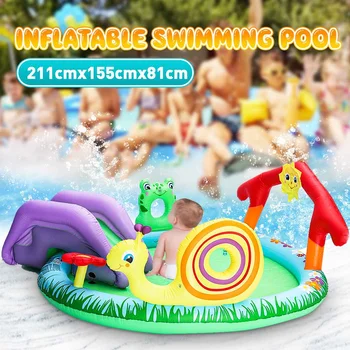 

Inflatable Baby Swimming Paddling Pool Slide Toys Water Spray Outdoor Garden Fun Toy Pool Surfboard Summer Water Games Toy
