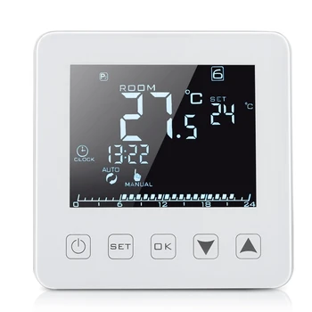 

Speaker Control HY08WE-2 Electric Heating Thermostat LCD Thermometer Display Digital Black With WIFI Function Floor Heating Film