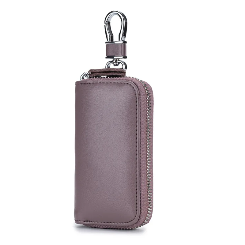 Miyahouse Genuine Leather Design Unisex Key Wallet High Quality Multi Function Key Bag With 6 Rings Ladies Housekeeper Key Holde - Цвет: 027k