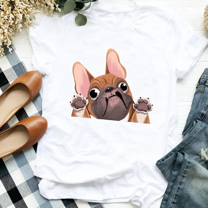 Футболка женская с принтом животных милая забавная мультяшная рубашка