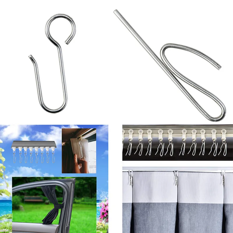 50PCS/lot Metal Curtain Hanging Hooks Ceiling Curtains Tracks Hook DIY Home Decoration Materials Accessories | Дом и сад