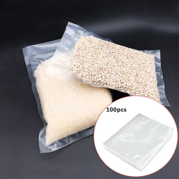

100PCS Vacuum Sealer Bags Food Saver Storage Packages Textured Embossed For Meat Food Vegetables Fruits Bags