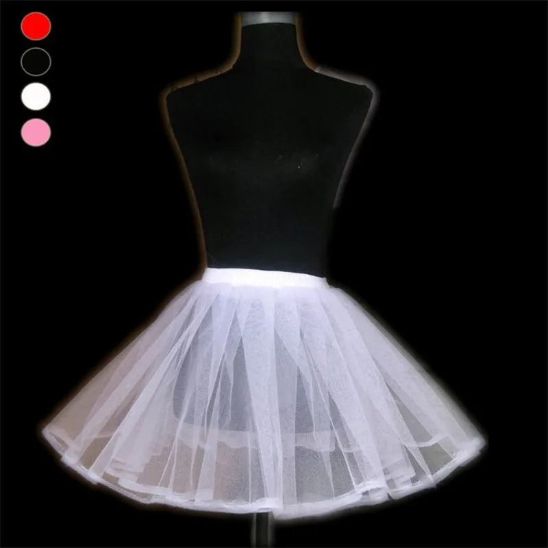 

Short Skirt Double Layer Girl Lolita Tutu Skirt Semi Transparent Crinoline For Underskit Wedding Dress petticoat veil