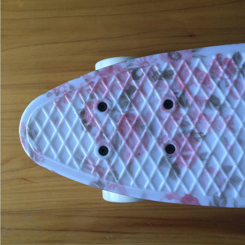 Пластиковый скейтборд CHI YUAN Mini Cruiser 22 &quotX 6&quot Ретро Длинный с цветочным
