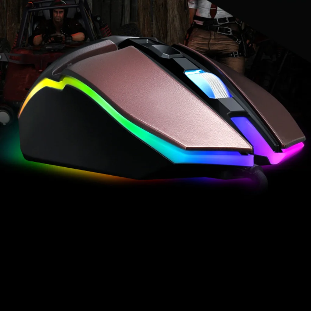 V8 компьютерная проводная мышь геймер 2400 dpi Регулируемая оптическая RGB подсветка офисные USB Мыши для ноутбуков