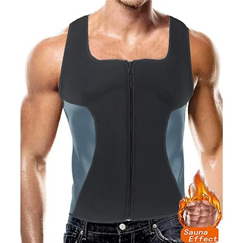 

Fitness Weight Loss Sweat Sauna Suit Waist Trainer Body Shaper Zipper Neoprene Tank Top Stretch top Mens Slimming Vest Shirt
