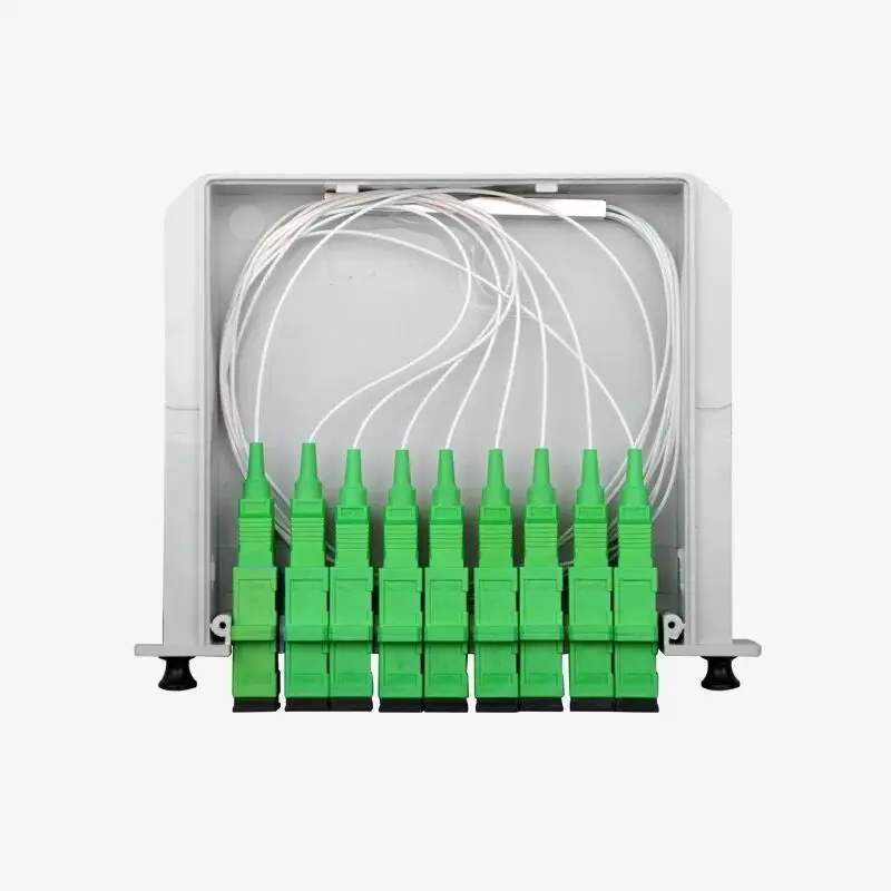 10PCS SC APC PLC 1X8 splitter Fiber Optical Box FTTH PLC Splitter box with 1X8 PLC 4