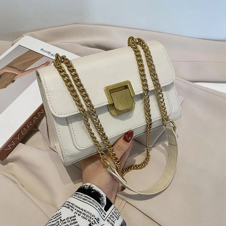 Popolare tracolla a catena per donna Borsa a tracolla con patta alla moda Borse firmate in pelle PU Borse a tracolla da donna_voghion.com