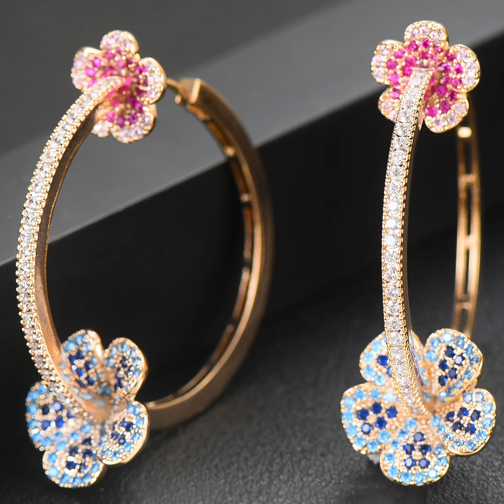 Missvikki Свадебный букле d'oreille femme AAA CZ цветы серебряные серьги-кольца благородные роскошные свадебные юбилейные вечерние ювелирные изделия