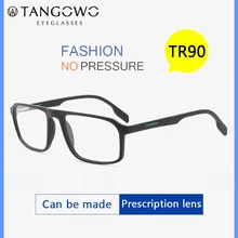 TANGOWO, модные мужские прозрачные очки, оправа, Мужские квадратные ультралегкие очки для близорукости, очки по рецепту, TR90, оправа для ног