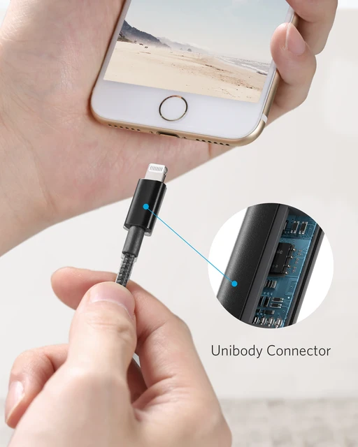 Anker usb lightning cable Premium Double-Braided Nylon Lightning Cable MFi Certified for iPhone11 iPhone12 3.3ft charging cable - Hình ảnh 5