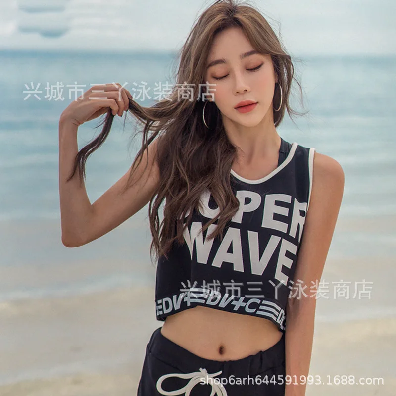 

2019 New Style Swimwear Sexy Solid Color Three-Color Selectable Small Bust Gathering Fashion Boxers WOMEN'S Seperated Swimwear