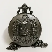 Черный hp Барсук Гарри хуффлепуф Хогвартс школьный цветной циферблат кварцевые карманные часы аналог кулон ожерелье Мужские Женские часы подарок