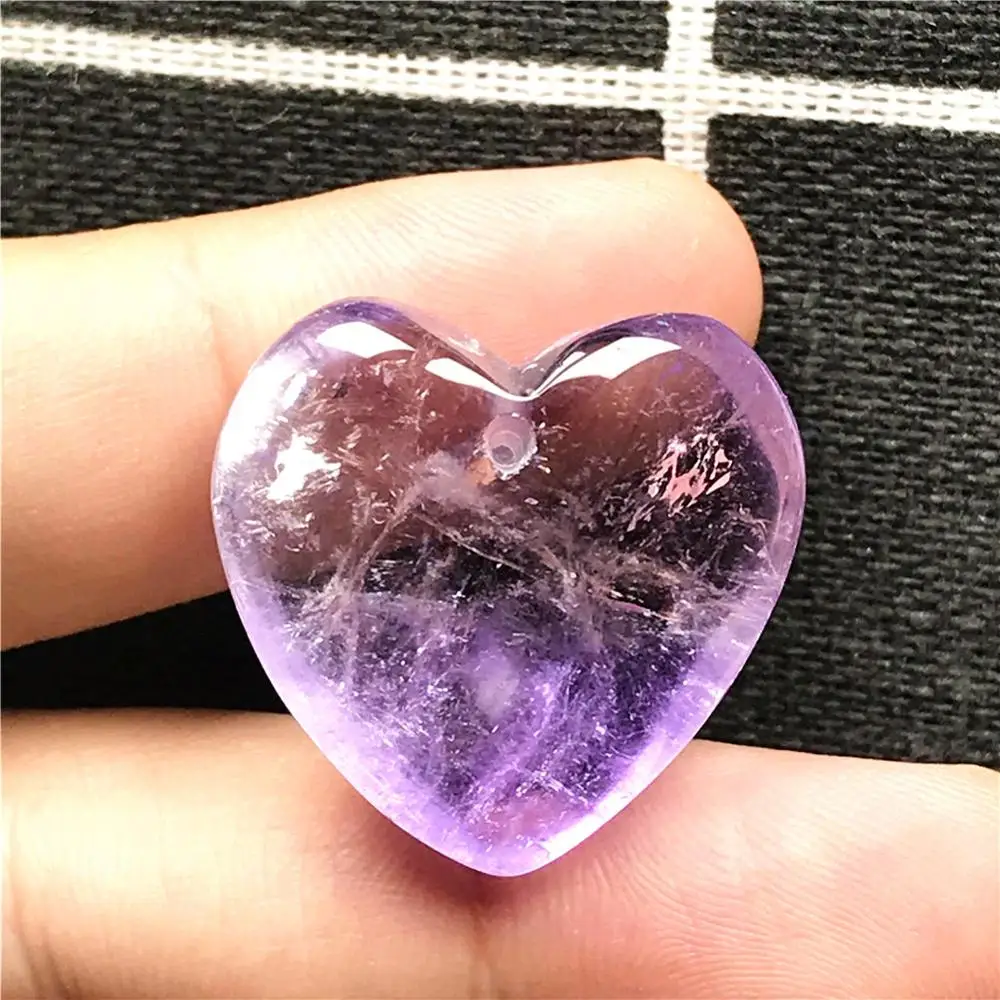 Подвеска из натурального аметиста в форме сердца для женщин и мужчин подарок на
