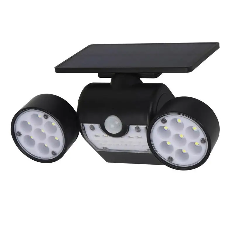 

30LED Solar Light Dual Head Solar Lamp PIR Motion Sensor Spotlight Waterproof Outdoor Adjustable Angle Lights For Garden Wall