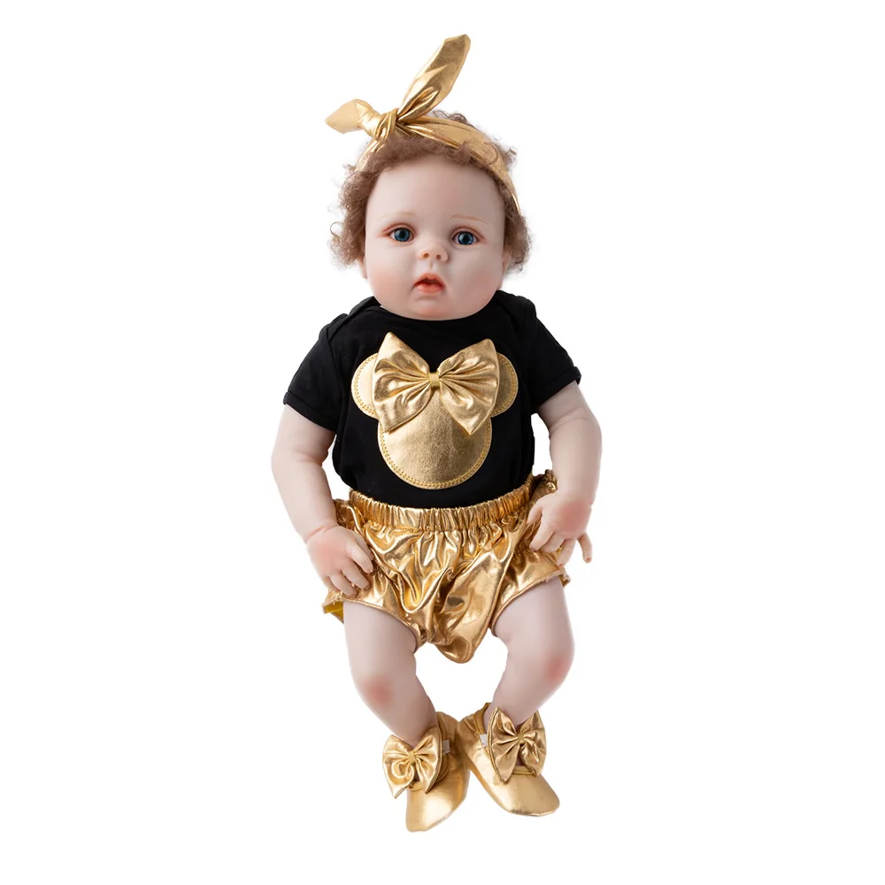 55 см ручной укорененный кудрявые волосы, полное тело силиконовые Bebes Reborn Menino Кукла Реалистичная кукла-Новорожденный Дети хороший Playmate Brinquedos