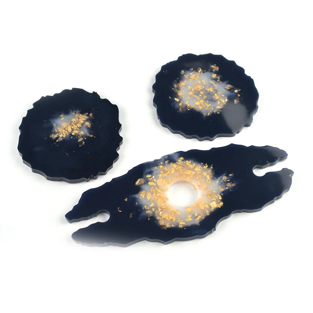 

3PCS DIY Cup Pad Mold Resin Art Tray Silicone Mold Wine Tray Irregular Tray Mould Silicone Jewelry Mold