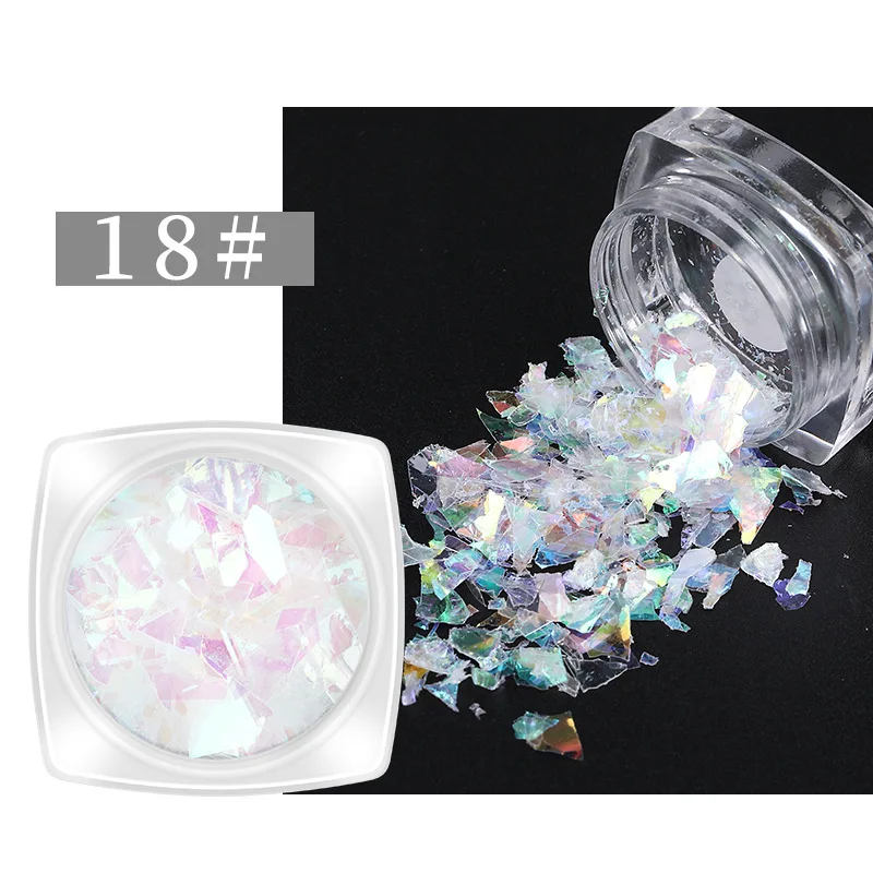 Блеск для ногтей набор порошок пигмент для ногтей Сделай Сам чешуйчатый Дизайн ногтей украшения пылезащитный гель маникюр пигмент - Цвет: 21