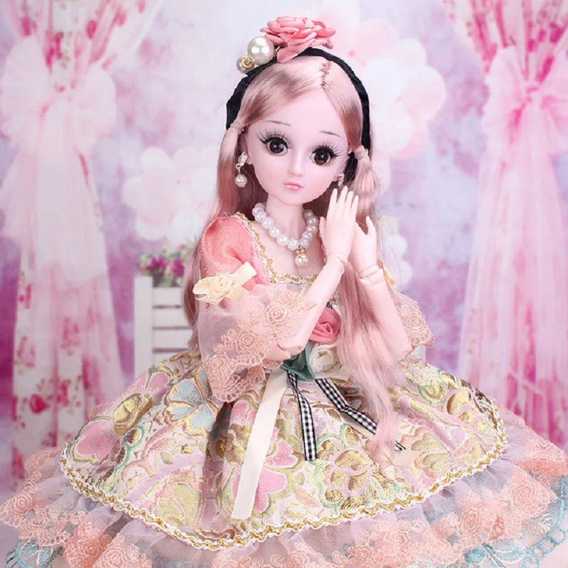 60 см 1/3 BJD кукла с принцессой аксессуары 3D глаза подвижные шарнирные куклы свадебное платье Игрушки для девочек подарок AT36