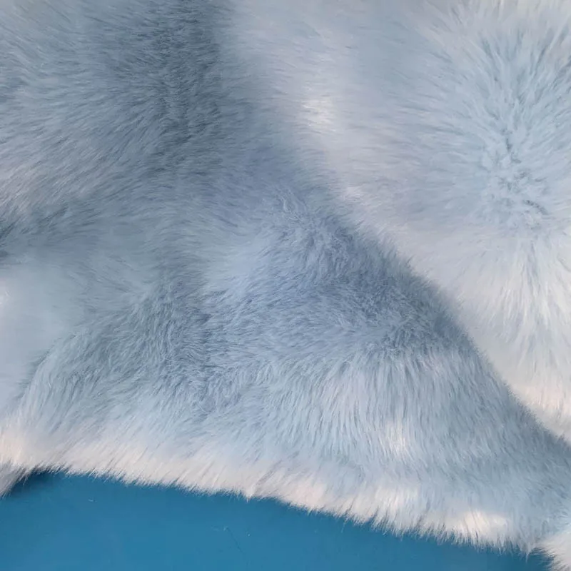 light blue Зима новое длинное меховое пальто для женщин из искусственного лисьего меха куртка размера плюс XXXL толстые теплые роскошные высококачественные пушистые меховые пальто - Цвет: light blue