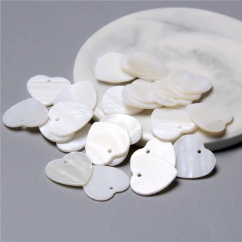 

12 15 20 MM Natural Mother of pearl shell heart charm pendant beads for earring jewelry finding making diy Accessories handmade