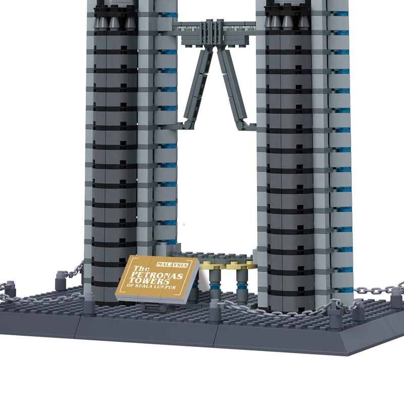 Wange 8011, новинка, знаменитая архитектурная серия, башня Petronas, Kuala Lampur, 3D модель, строительные блоки, Классические игрушки для детей