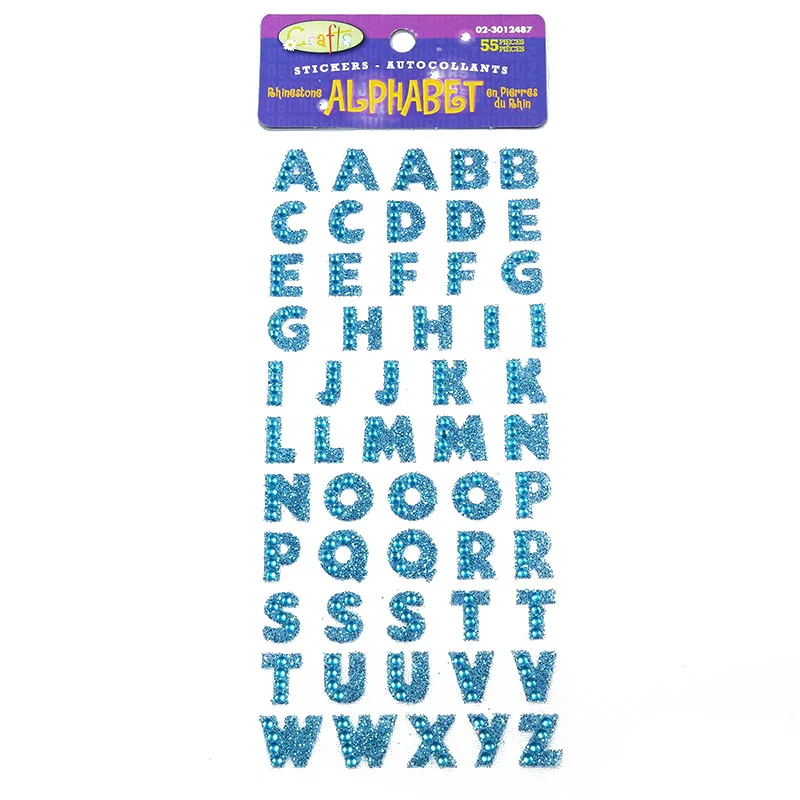 Blue Alphabet 1 лист Блестящий алфавит, стразы самоклеющиеся Скрапбукинг стикер s ремесло аксессуары DIY PC Декор телефона стикер с номером - Цвет: Blue Alphabet