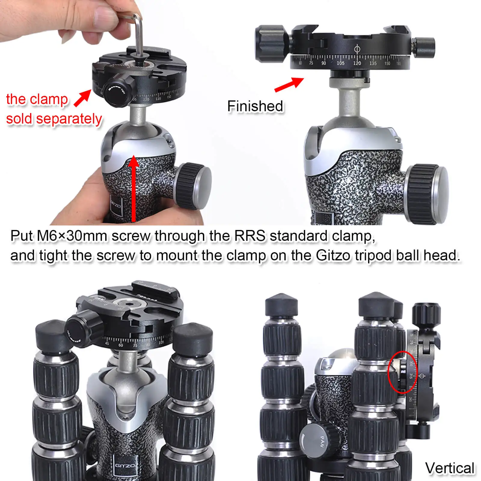 Arca-Swiss Quick Release Clamp Converter Adapter for Tripod Ball Head of Gitzo 82TQD 82QD Manfrotto MH490 492 MH054 055 MHXPRO