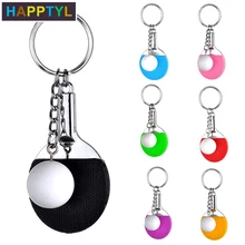 HAPPTYL 1 ensemble Sport porte-clés Mini Tennis de Table modèle porte-clés pour les amateurs de Sport nouveauté sac à main enfants porte-clés(China)