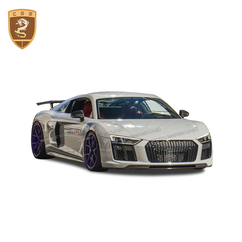 Комплект аэродинамического кузова из углеродного волокна для Audi R8 16-19, передний губа, задний диффузор, бампер, задний спойлер для Audi R8 V8 V10, комплект для тюнинга
