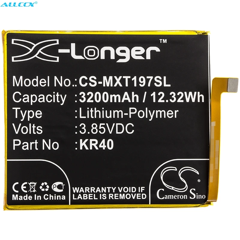 

Cameron Sino 3200mAh Battery KR40,SB18C43602 for Motorola Moto One Vision,XT1970