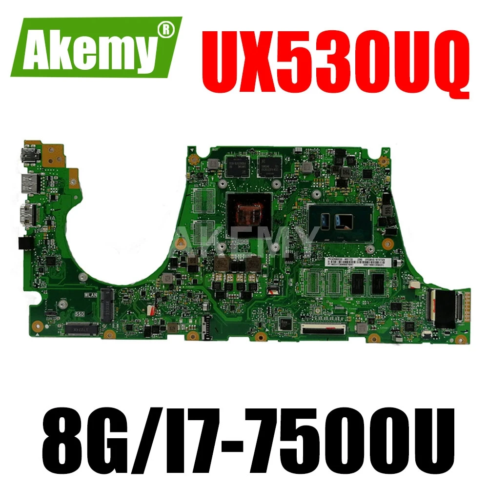 Новая материнская плата для ноутбука 90NB0EG0-R00020 Asus UX530U UX530UQ UX530UN UX530UR UX530UX 8G / I7-7500U SR2ZV