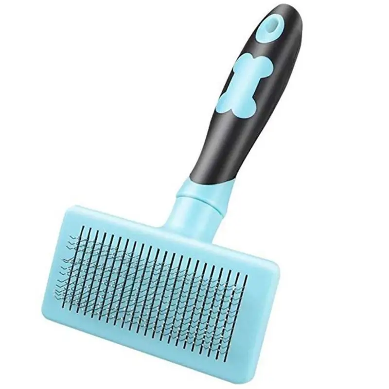 Расческа для удаления волос для собак кошка Detangler меховая отделка Dematting desheding уход за щеткой инструмент для матированных длинных волос кудрявый питомец - Цвет: Blue