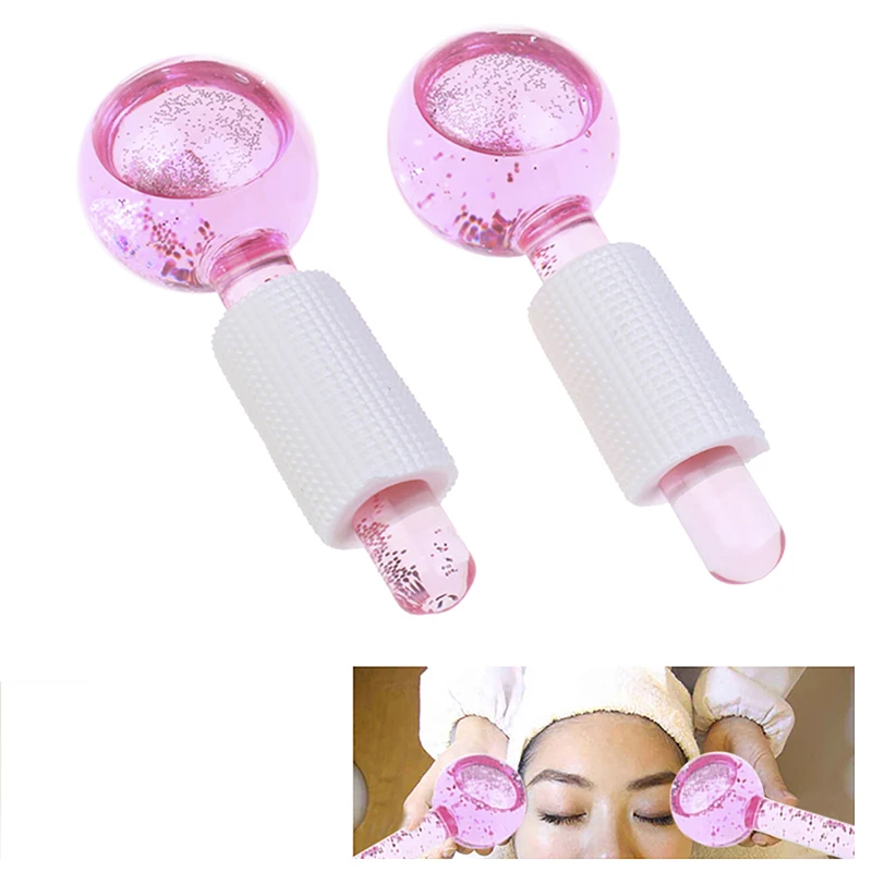 2pcs/Lot Beauty Ice Hockey Energy Beauty Crystal Ball Facial Cooling Ice Globes Water Wave For Face And Eye Massage